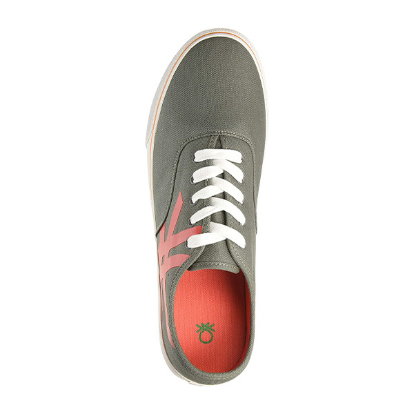 United Colors Of Benetton Sneakers In Dark Grey With Orange Details - Fancy  Soles %