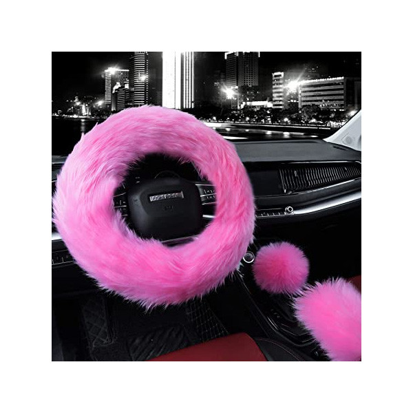 15in Car Steering Wheel Cover, Breathable Beautiful Cool Protector  Classical Decoration Anti Slip Cover for Long