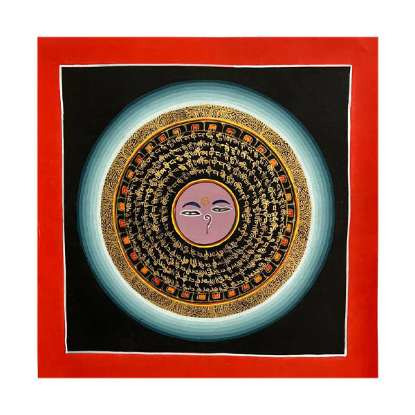 Buddha Eye Symbol Mantra Mandala Thangka Painting- IV 