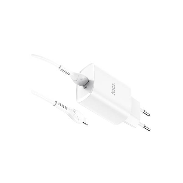 Chargeur Hoco pour Motorola Moto E20 - Câble Type C (1 Mètre) & Prise (N14)  - Chargeur