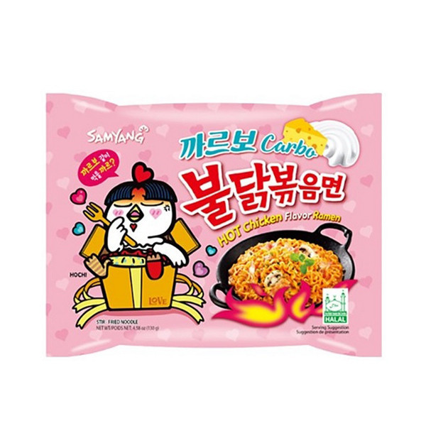 Samyang Buldak Carbonara Hot Chicken Flavor Ramen (Pink), 130g zala.bt
