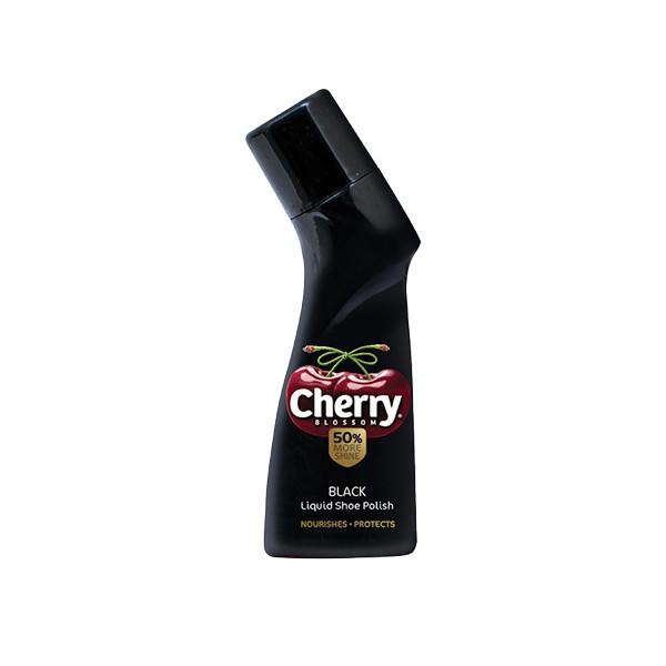 cherry blossom black liquid shoe polish 75ml