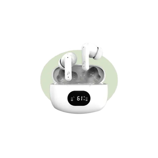 Pebble Buds Pro True Wireless Earpods ENC With Quad Mics- PTWE05 White
