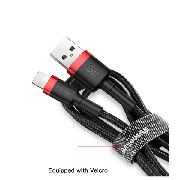 Baseus Cafule USB Cable For Lightning 2.4A 1M- Back & Red
