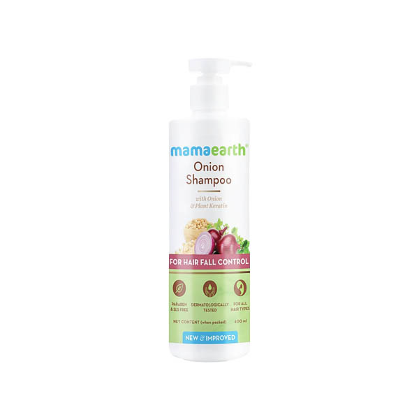 - MamaEarth Onion For Hair Fall Control Shampoo (Onion and Plant Keratin), 400ml - MamaEarth Onion For Hair Fall Control Shampoo (Onion and Plant Keratin), 400ml
