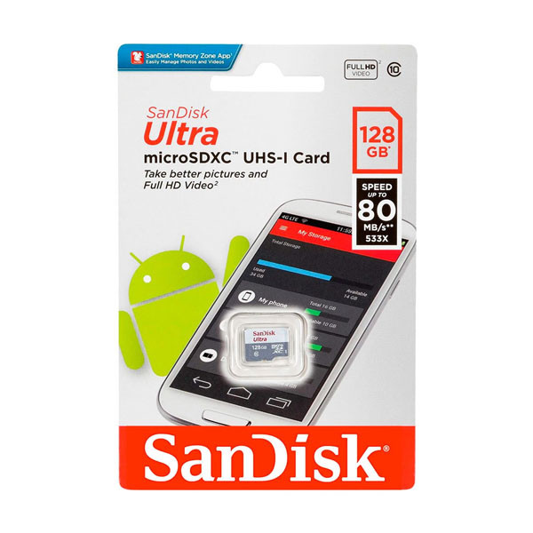 SanDisk Ultra Micro SDXC UHS-I Card- 128GB