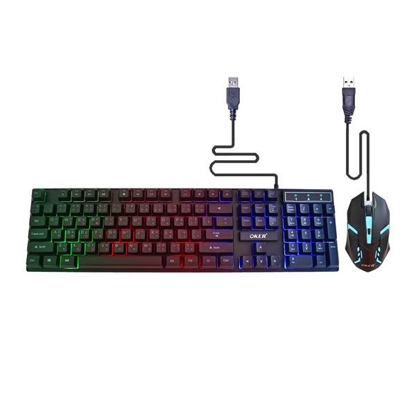 OKER Keyboard & Mouse Blacklight Set- KM6120